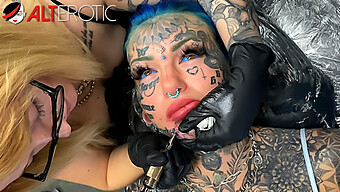 Tattooed Goddess Adds Another Facial Ink In Steamy Video